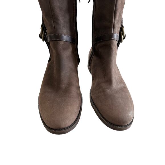Cole Haan brown leather harness pull on knee high boots size 8.5 - Picture 3 of 8
